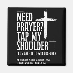 Need Prayer Tap My Shoulder Bible Verse Christian Magnet