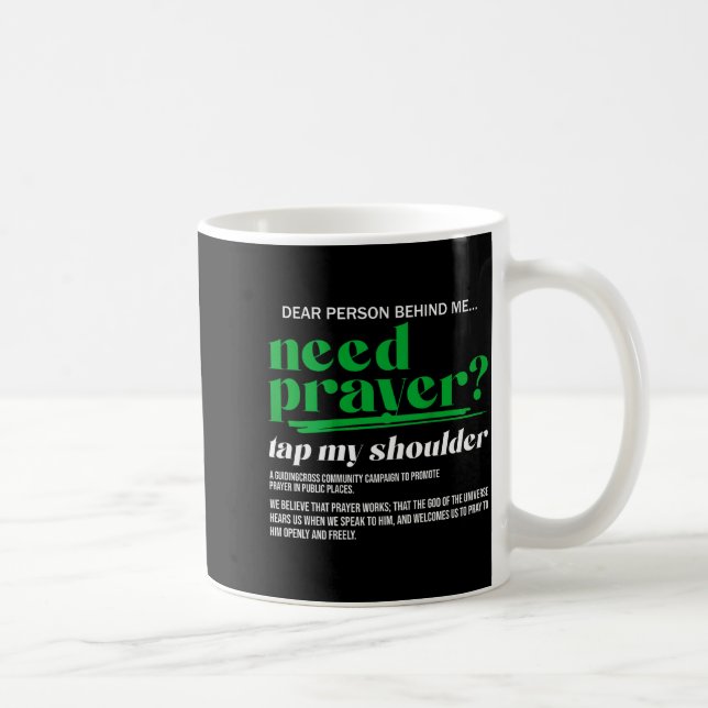 Need Prayer Tap My Shoulder Christian Men Women (o Coffee Mug (Right)