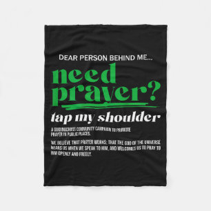 Need Prayer Tap My Shoulder Christian Men Women (o Fleece Blanket