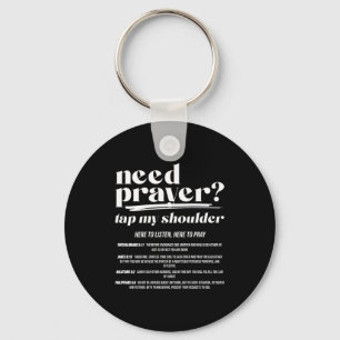 Need Prayer Tap My Shoulder Christian Men Women (o Keychain