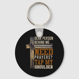 Need Prayer Tap My Shoulder Christian Men Women (o Keychain