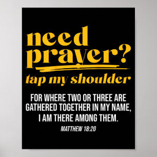 Need Prayer Tap My Shoulder Christian Men Women (o Poster