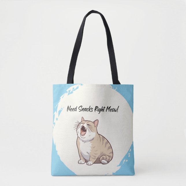 Need Snacks Right Meow Grocery Tote Bag (Front)