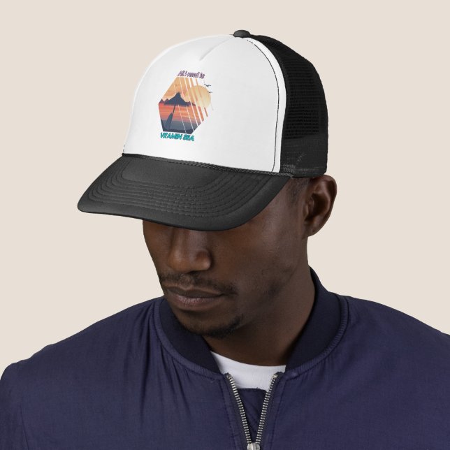 Need Vitamin Sea Sunset Beach Landscape Trucker Hat (In Situ)