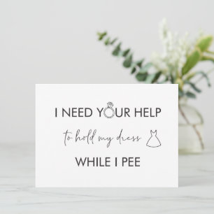 Need your help bridesmaid proposal flat card
