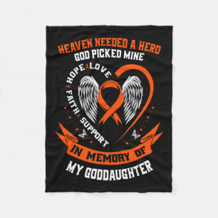 Needed A Hero God Picked My Goddaughter Leukaemia Fleece Blanket