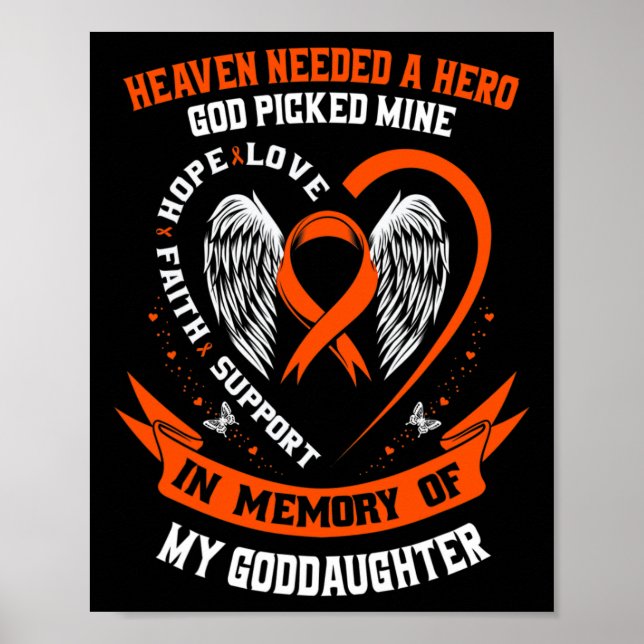 Needed A Hero God Picked My Goddaughter Leukaemia  Poster (Front)