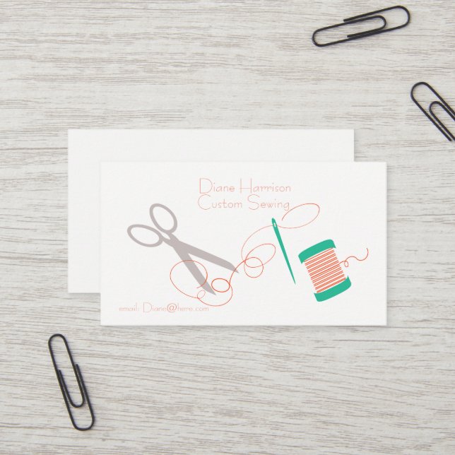 Needle and Thread Business Card (Front/Back In Situ)