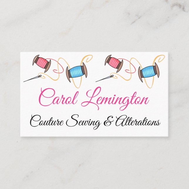 Needle and Threads Personalized Business Card (Front)