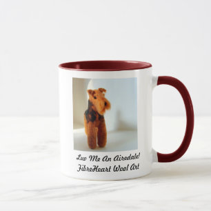 Needle Felt Airedale Art Print Mug