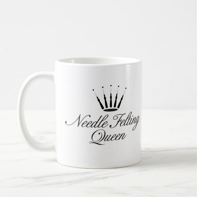 Needle felting queen mug (Left)