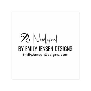 Needle Needlepoint #1 Business Name Website URL Self-inking Stamp