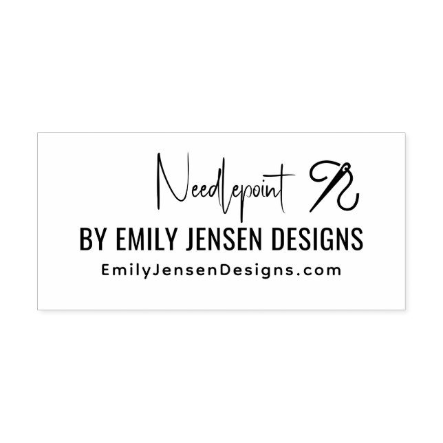 Needle Needlepoint #1 Business Name Website URL Self-inking Stamp (Design)