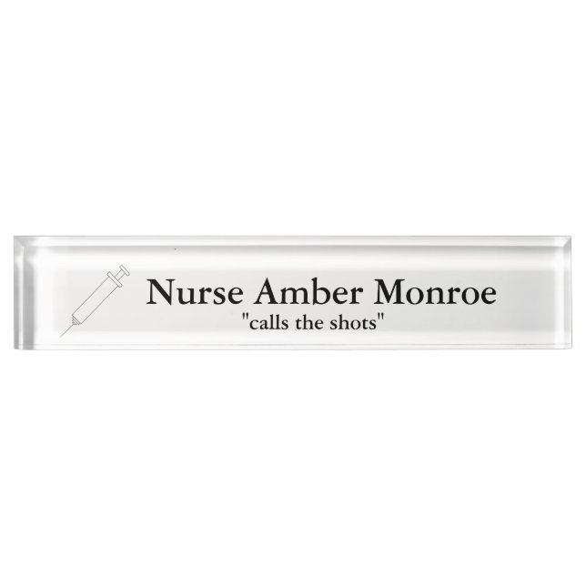"Needle" Personalized Nameplate (Front)