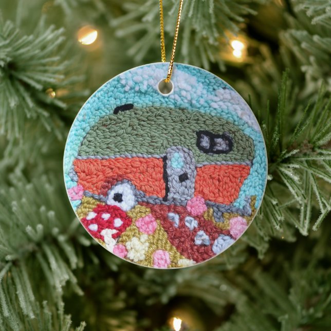 Needle Point Design Camper ornament (Tree)
