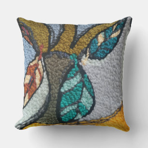 Needle Punch abstract fall design pillow
