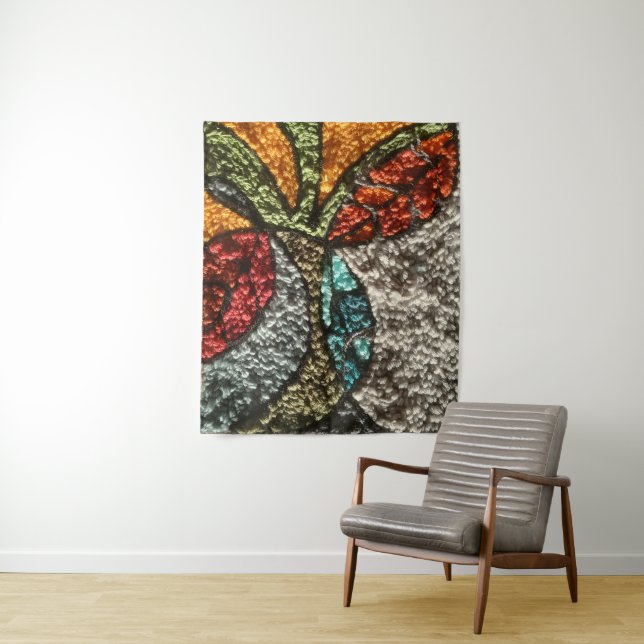 Needle Punch Fall Design/abstract/mid-century mode Tapestry (In Situ)