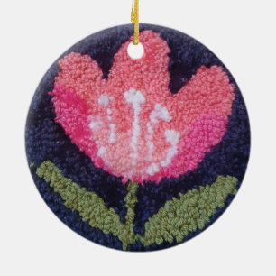 Needle punch flower design ornament