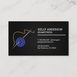 Needle Thread and Button   Sewing Business Card