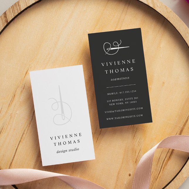 Needle & Thread | Seamstress Tailor Alterations Business Card (Creator Uploaded)