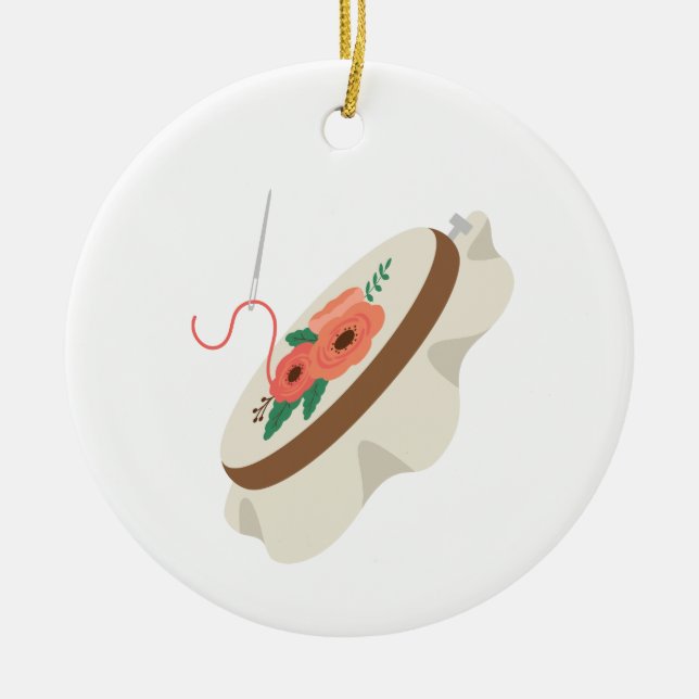 Needlepoint Ceramic Ornament (Front)