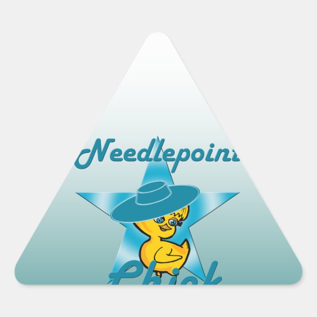 Needlepoint Chick #7 Triangle Sticker (Front)