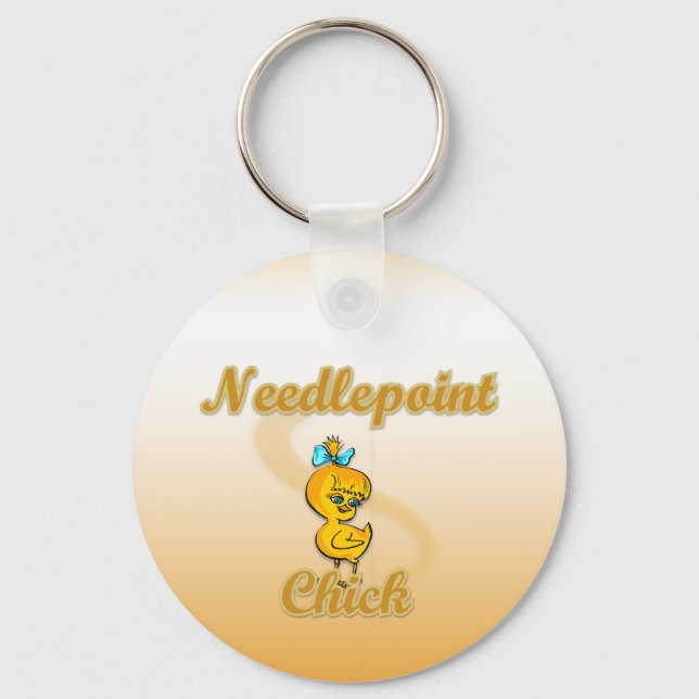 Needlepoint Chick Keychain (Front)