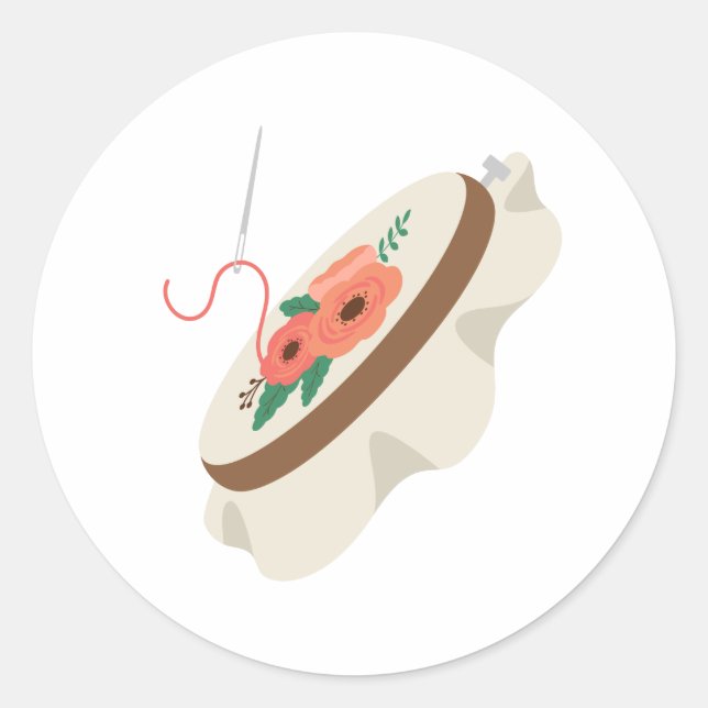 Needlepoint Classic Round Sticker (Front)