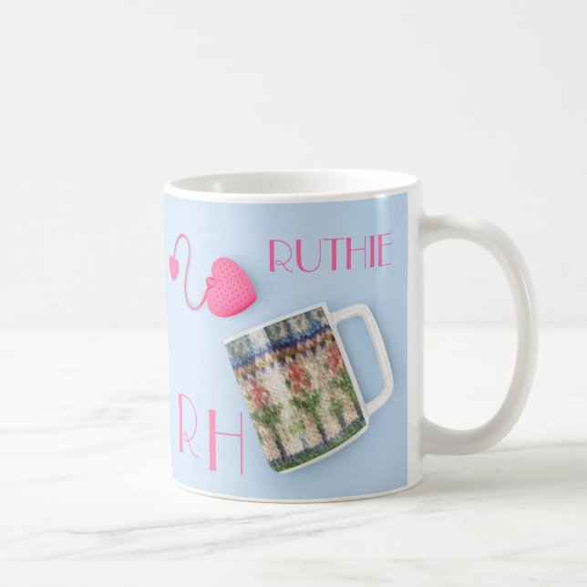 Needlepoint Personalized Ruthie Coffee Mug (Right)