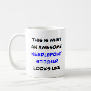 needlepoint stitcher, awesome coffee mug