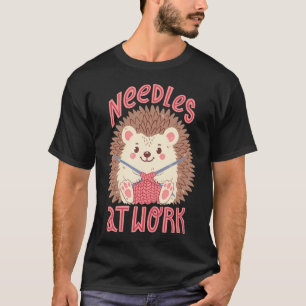 Needles At Work - Knitting Hedgehog T-Shirt
