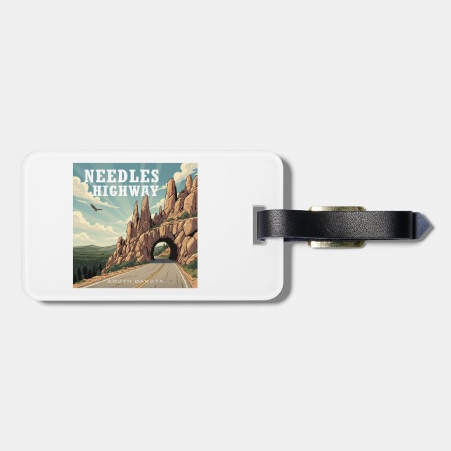 Needles Highway South Dakota Eagle Luggage Tag (Back Horizontal)