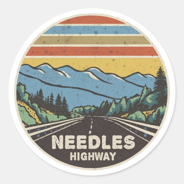Needles Highway South Dakota Mountains Classic Round Sticker (Front)