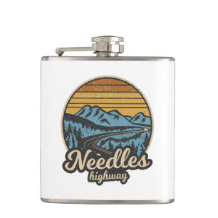 Needles Highway South Dakota Retro Hip Flask
