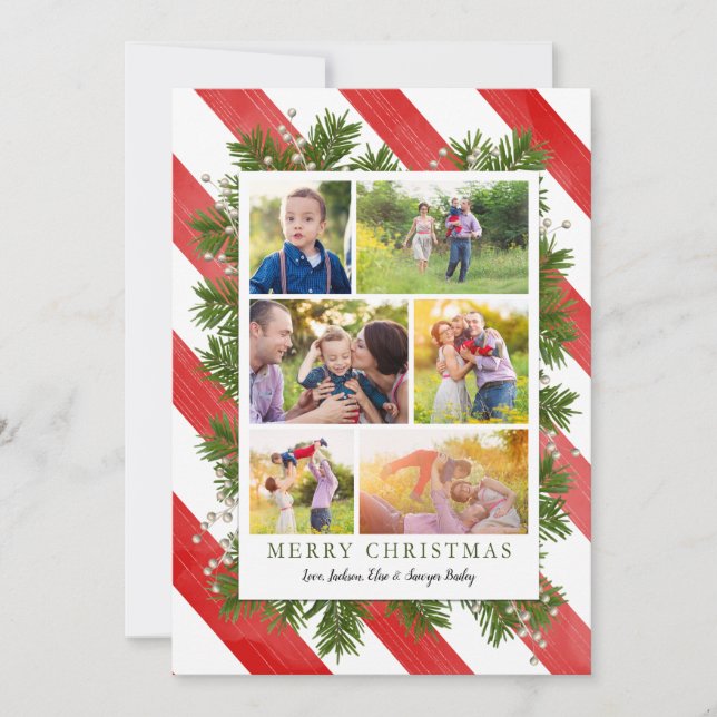 Needles & Stripes 6 photo | Christmas Photo Card (Front)