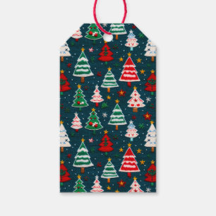 Needlework Christmas Trees Festive Holiday Gift Tags