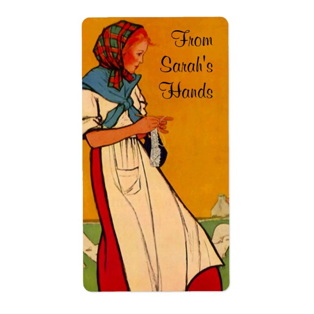 Needlework Knitting Crocheting Tatting Gift Labels (Front)