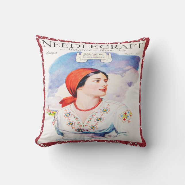 "Needlework" Outdoor Pillow (Front)