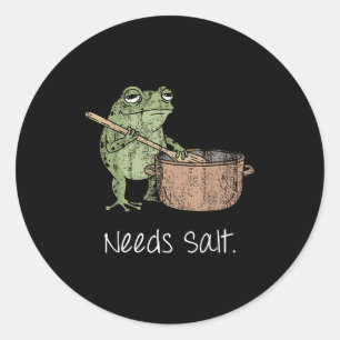 Needs Salt Funny Cooking Chef Gift Classic Round Sticker