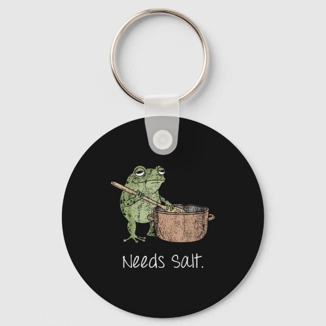 Needs Salt Funny Cooking Chef Gift  Keychain (Front)