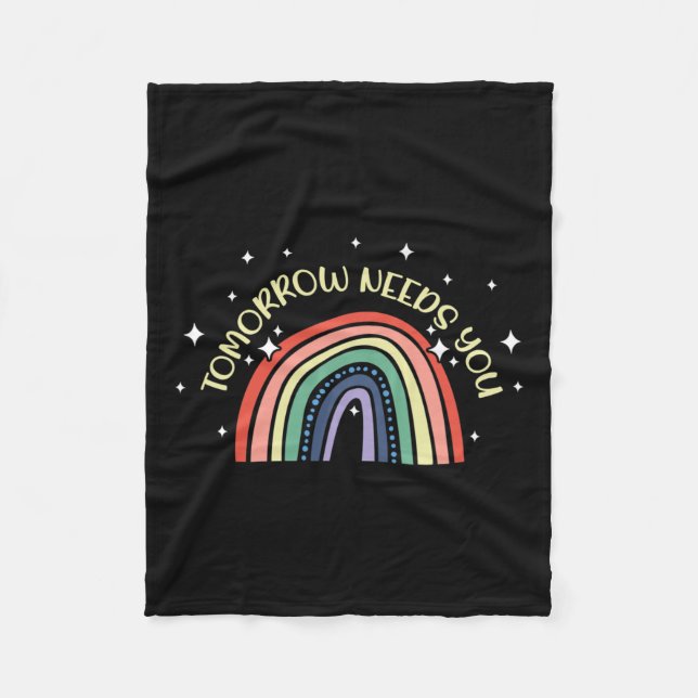 Needs You Mental Health Awareness Support  Fleece Blanket (Front)