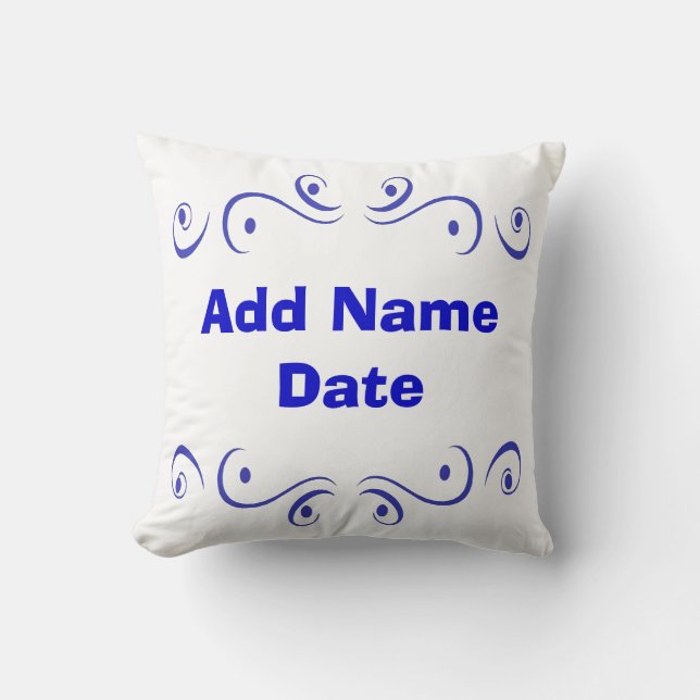 Néerlandais bleu Ajouter un Coussin de texte (Recto)