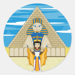 Nefertiti at The Great Sphinx of Giza Sticker
