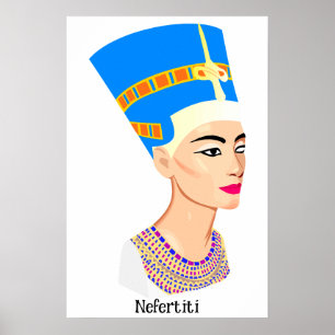 Nefertiti Egyptian queen portrait  Poster