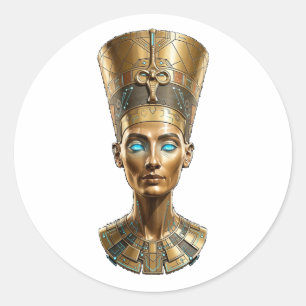 Nefertiti Golden Queen Classic Round Sticker