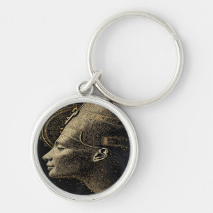 Nefertiti Modern Silhouette Line Art Keychain