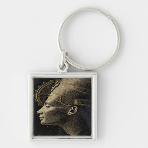 Nefertiti Modern Silhouette Line Art Keychain
