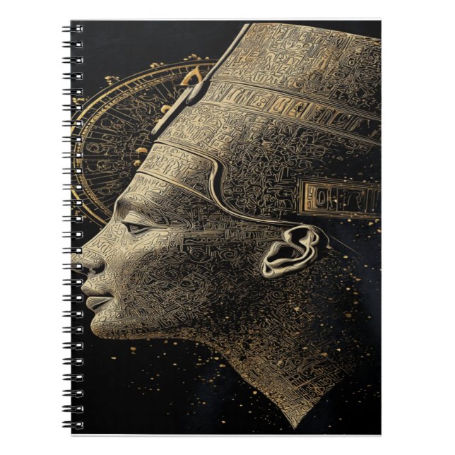 Nefertiti Modern Silhouette Line Art Notebook (Front)