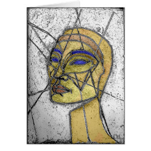 nefertiti old stained glass (card)