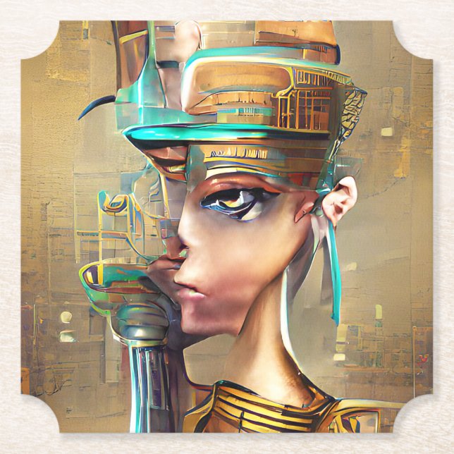 Nefertiti  paper coaster (Front)